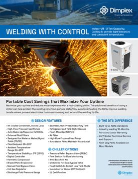 welding spec sheet, welding one-pager, welding chiller information, chillers for welding applications