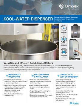 Kool-Water Dispenser, chilled water for recipes, cold water dispenser for baking, recipe specific water temperatures